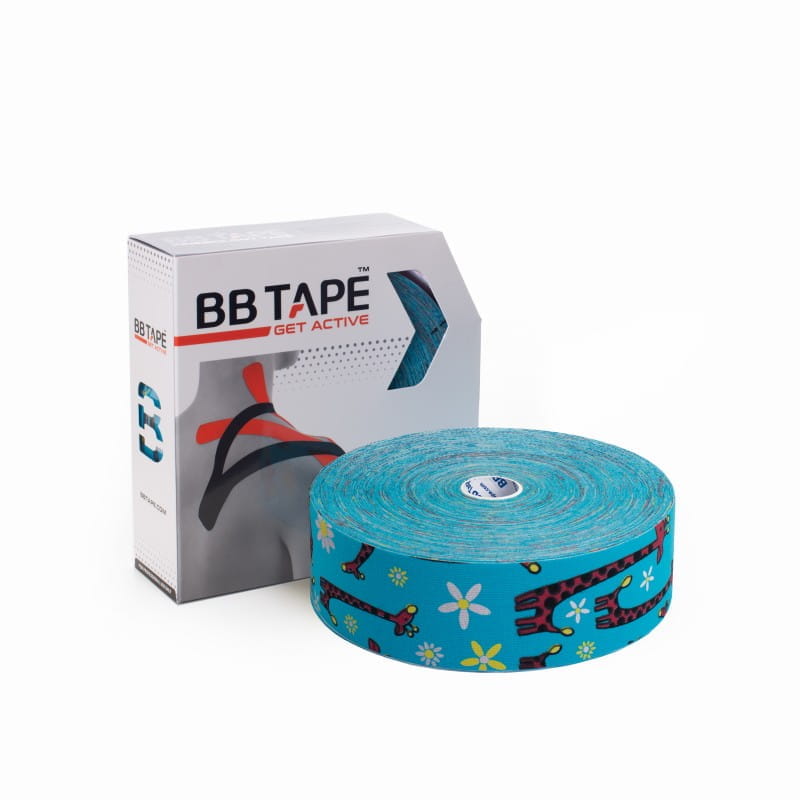 BB Kinesiology Tape - 5cm x 32m - żyrafa niebieski