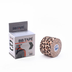 Taśma do kiesiotapigu BB Tape, bawełniana, elastyczna do 175% wzorek gepard